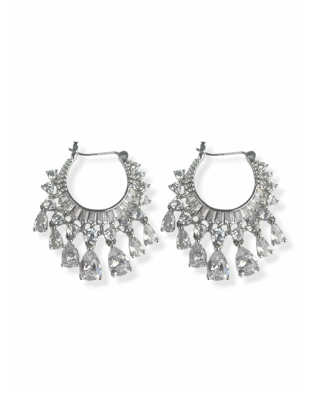 Ms Allure Gypsy Queen Earrings — clear and silver-tone cubic zirconia earrings with an elegant, feminine finish.