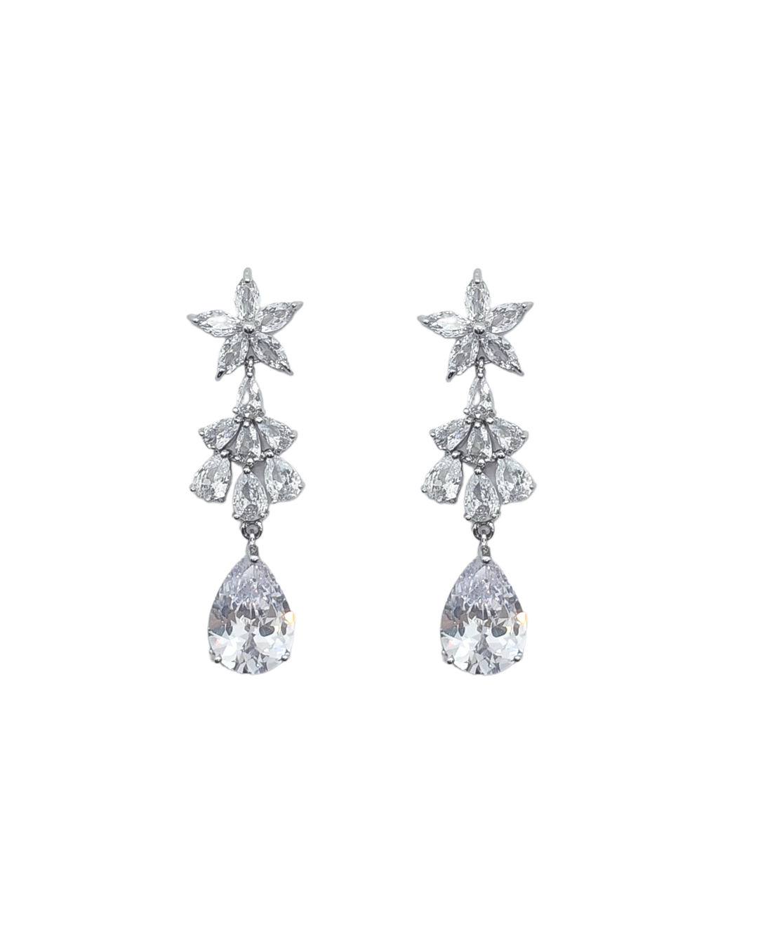 Ms Allure Sparkle Row Earrings — silver-tone earrings with an elegant, feminine finish.