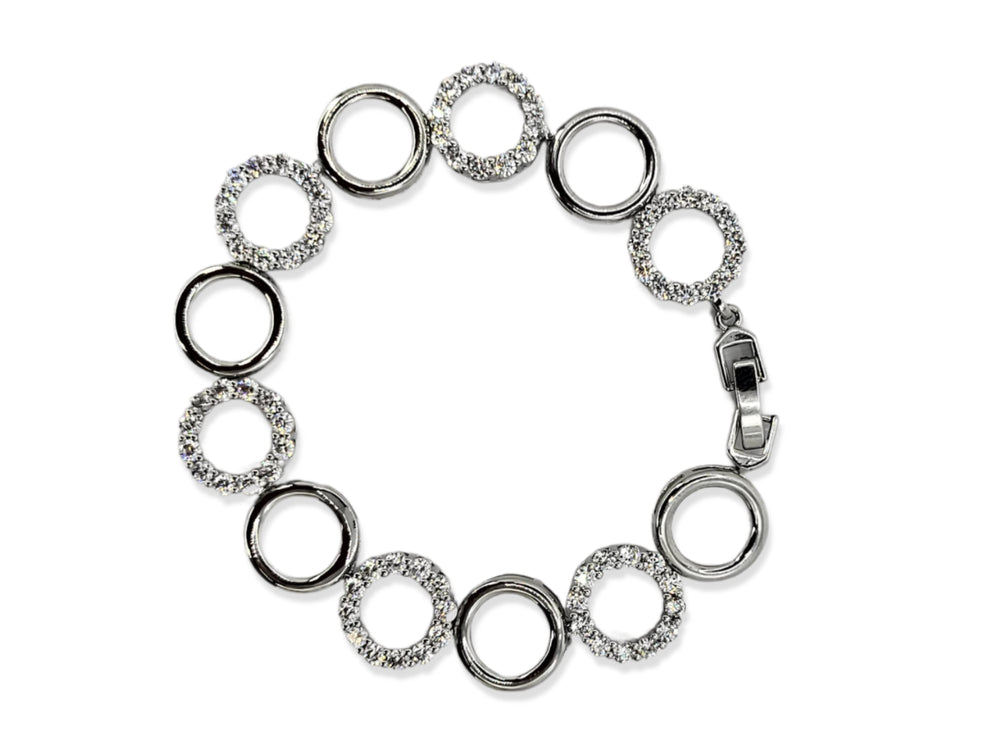 Ms Allure Forever Halo Bracelet — silver-tone cubic zirconia bracelet with an elegant, feminine finish.