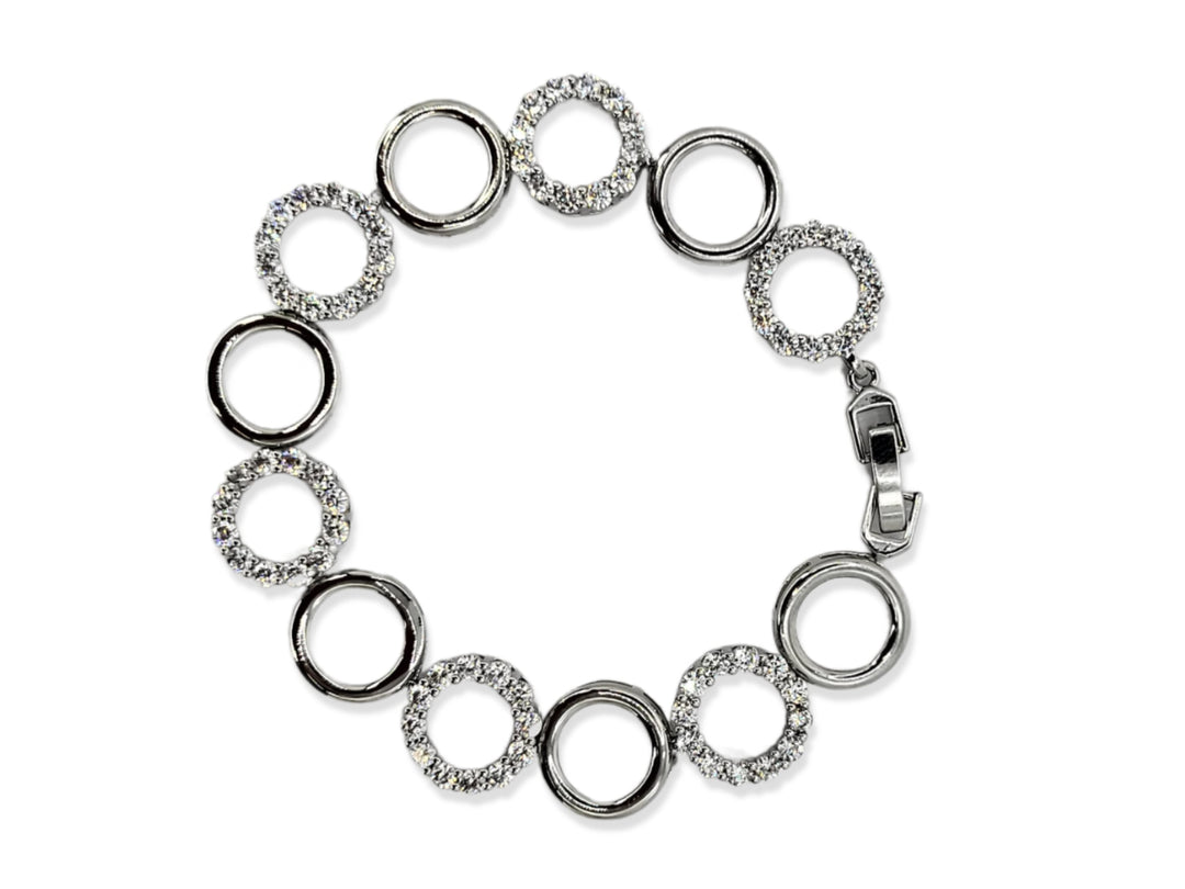 Ms Allure Forever Halo Bracelet — silver-tone cubic zirconia bracelet with an elegant, feminine finish.