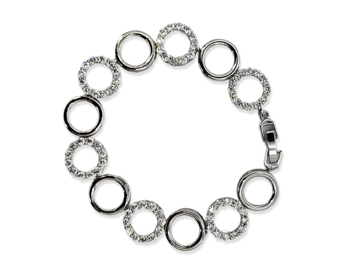 Ms Allure Forever Halo Bracelet — silver-tone cubic zirconia bracelet with an elegant, feminine finish.